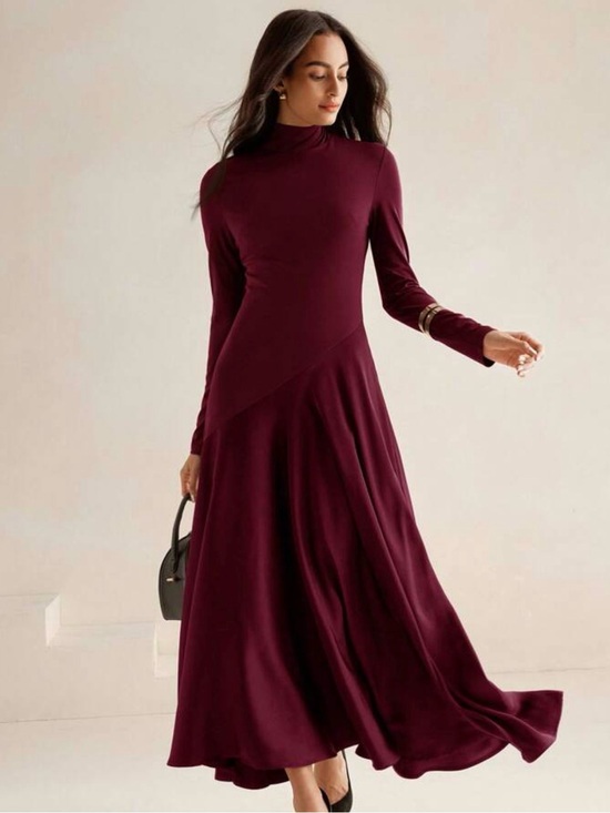 Bluivy Dresses & Skirts - Bluivy Long Sleeve Maxi Dress in Burgundy